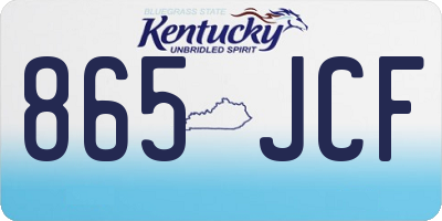 KY license plate 865JCF