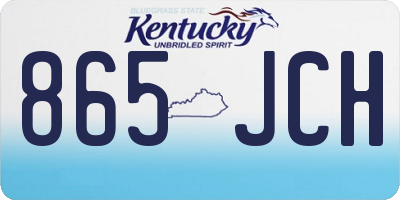 KY license plate 865JCH