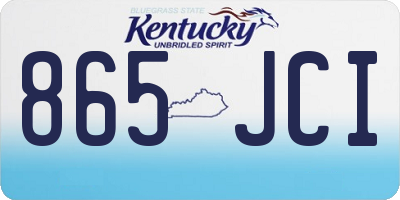 KY license plate 865JCI