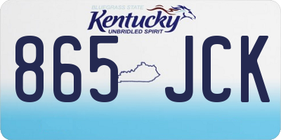 KY license plate 865JCK