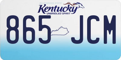 KY license plate 865JCM