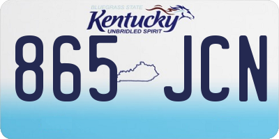 KY license plate 865JCN