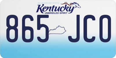 KY license plate 865JCO