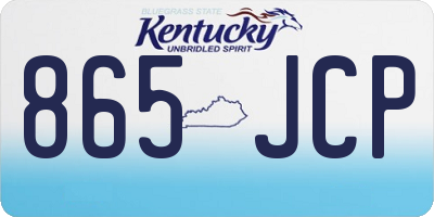 KY license plate 865JCP