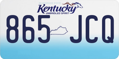 KY license plate 865JCQ