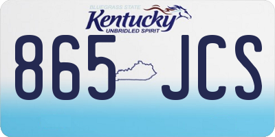 KY license plate 865JCS