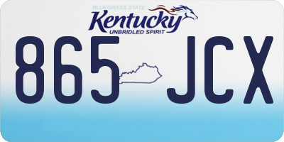 KY license plate 865JCX