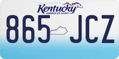 KY license plate 865JCZ