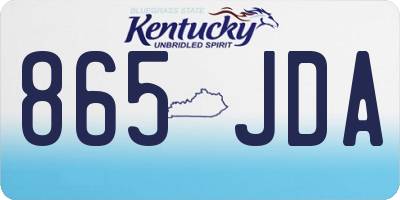 KY license plate 865JDA