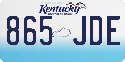 KY license plate 865JDE