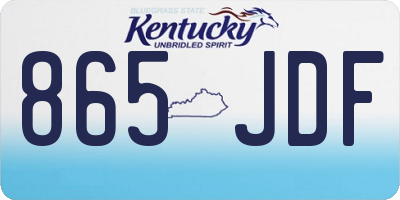 KY license plate 865JDF