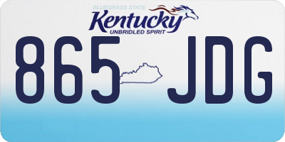 KY license plate 865JDG