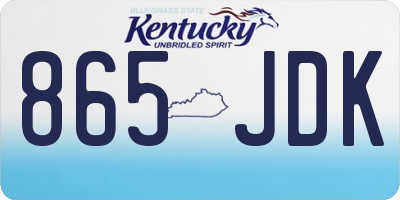 KY license plate 865JDK