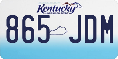 KY license plate 865JDM
