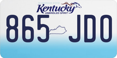 KY license plate 865JDO