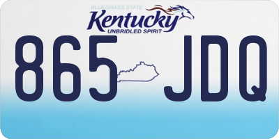 KY license plate 865JDQ