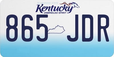 KY license plate 865JDR