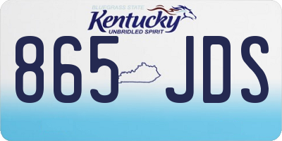 KY license plate 865JDS