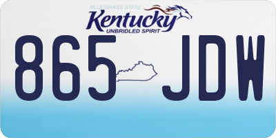 KY license plate 865JDW