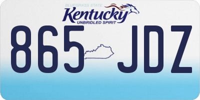 KY license plate 865JDZ
