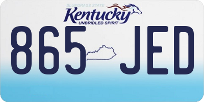 KY license plate 865JED