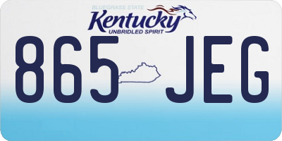 KY license plate 865JEG