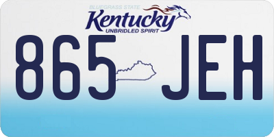 KY license plate 865JEH
