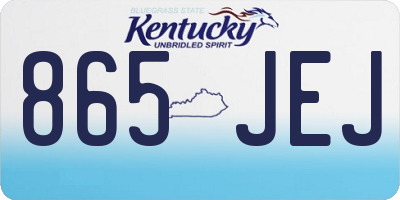 KY license plate 865JEJ