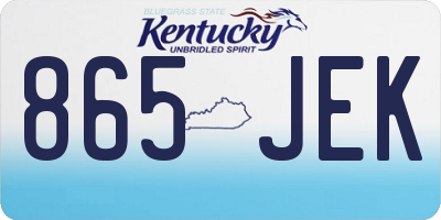 KY license plate 865JEK