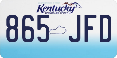 KY license plate 865JFD