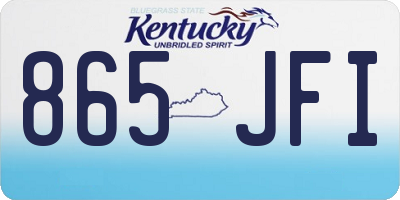 KY license plate 865JFI