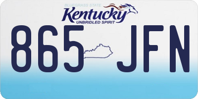 KY license plate 865JFN