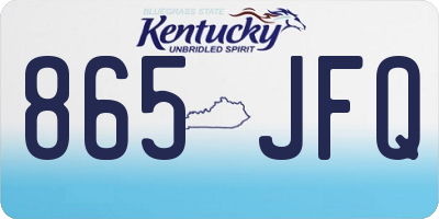 KY license plate 865JFQ