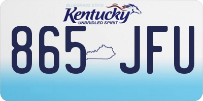 KY license plate 865JFU