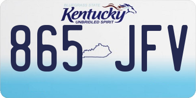 KY license plate 865JFV