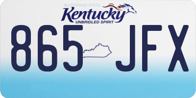 KY license plate 865JFX
