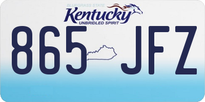 KY license plate 865JFZ