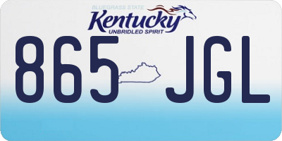 KY license plate 865JGL