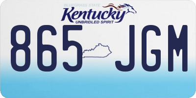 KY license plate 865JGM