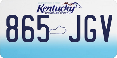 KY license plate 865JGV