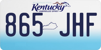 KY license plate 865JHF