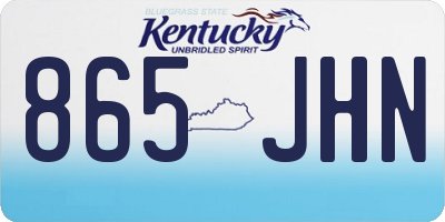 KY license plate 865JHN