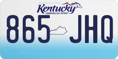 KY license plate 865JHQ