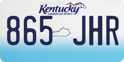 KY license plate 865JHR