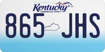 KY license plate 865JHS