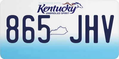 KY license plate 865JHV