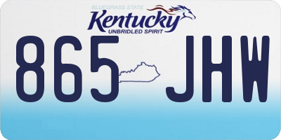 KY license plate 865JHW