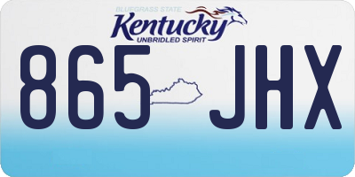 KY license plate 865JHX