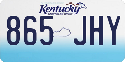 KY license plate 865JHY