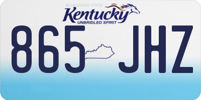 KY license plate 865JHZ